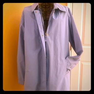 White stag blue rain coat